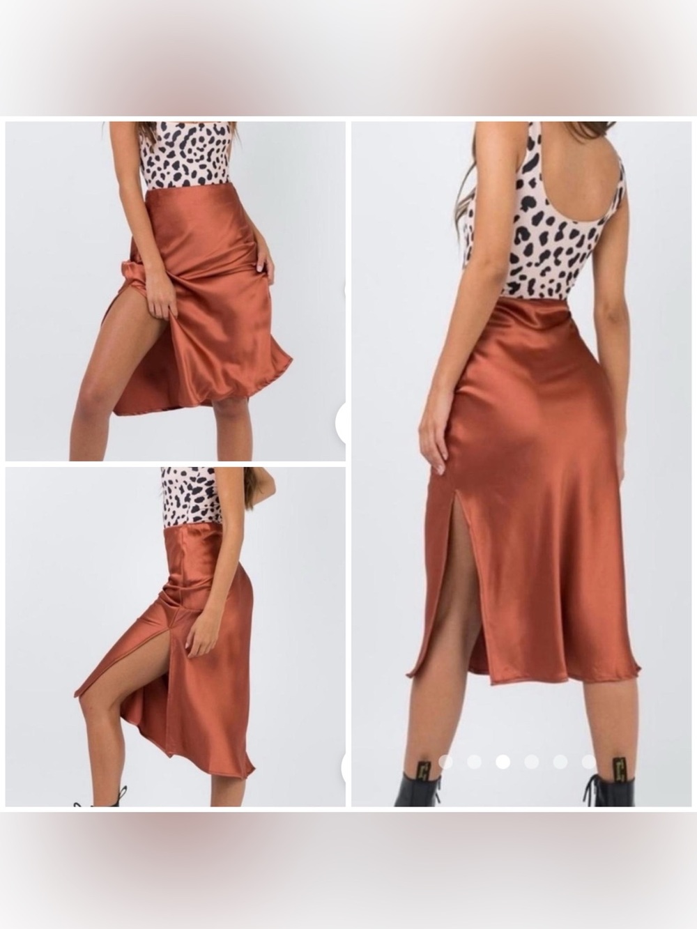 Princess Polly Midi Satin Skirt Size 4
